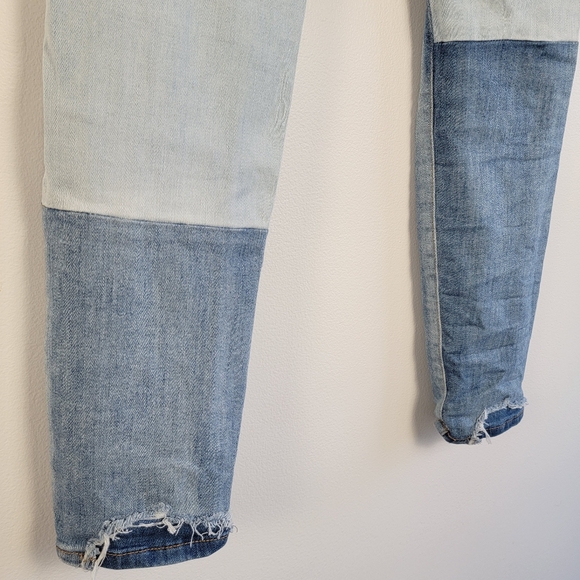 American Eagle Distressed Colorblock Jeans Super Stretch Hi Rise 10 Regular 2017 - Picture 8 of 13
